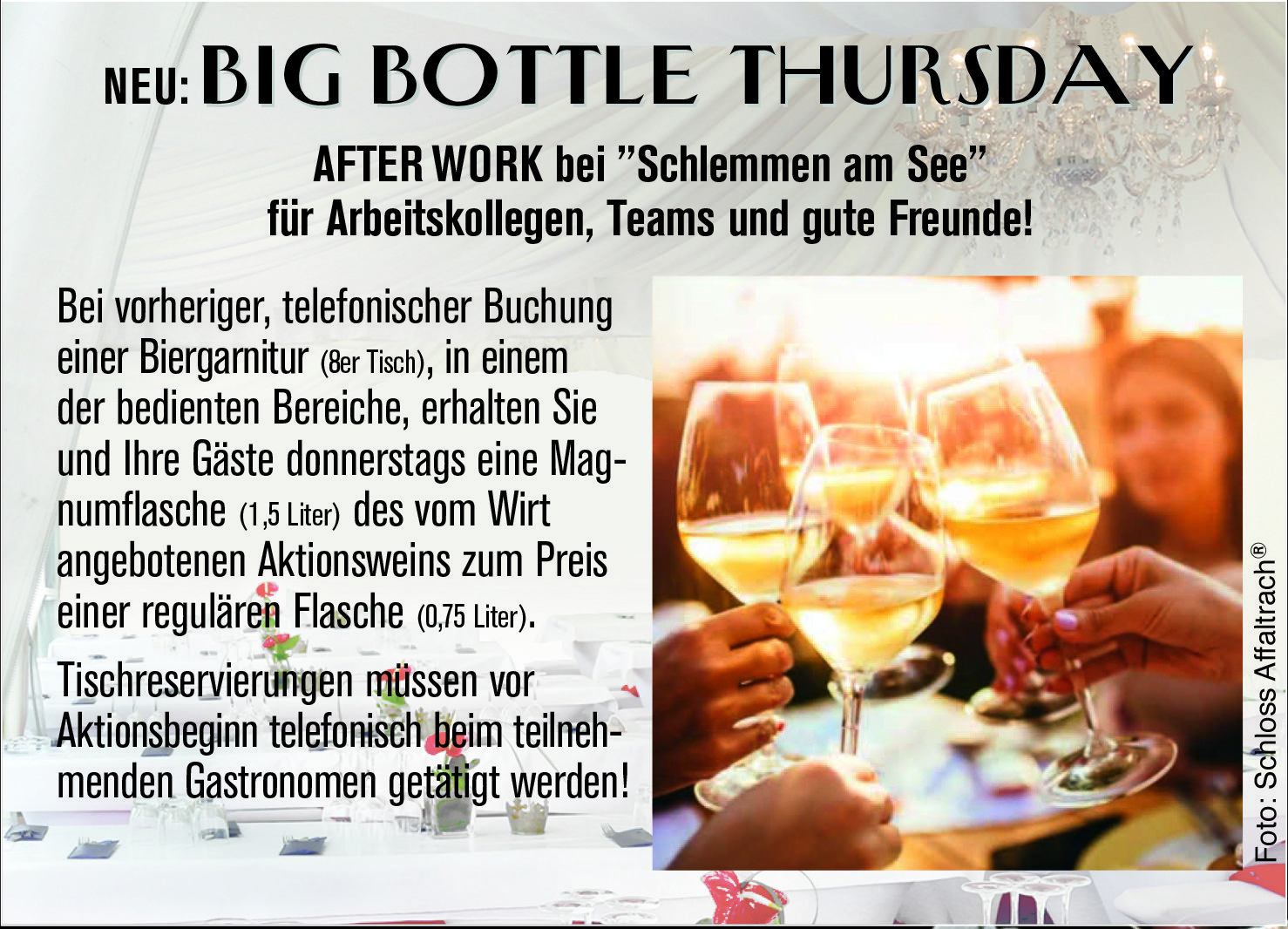 BIG BOTTLE THURSDAY - Schlemmen am See 2022